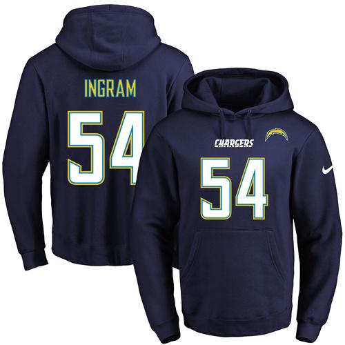 Nike Chargers #54 Melvin Ingram Navy Blue Name & Number Pullover NFL Hoodie
